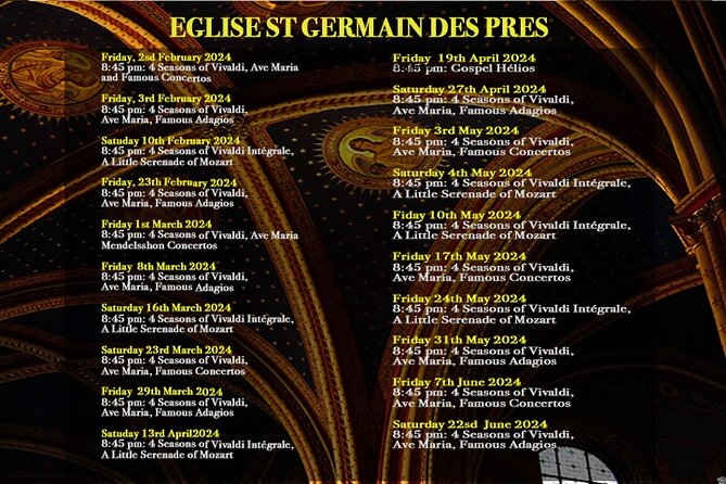 Classical Music Concert Saint Germain des Prés Church - The historic setting is worth part of the price