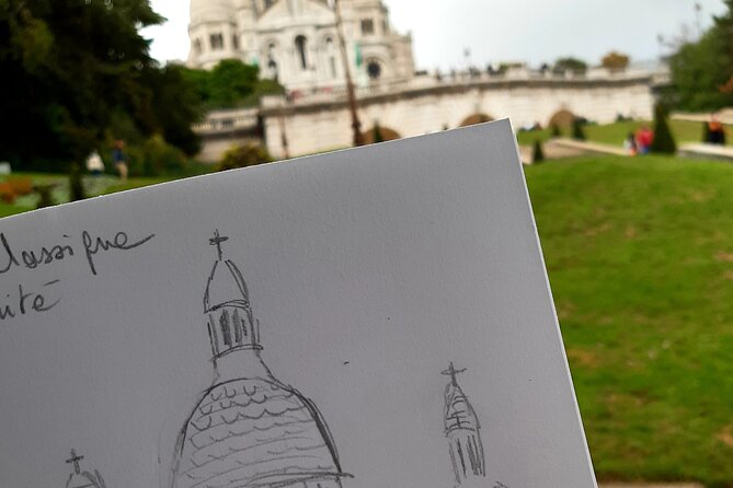 Drawing workshop / creative notebook during an unusual walk in Montmartre - Rue Lepic and the Moulin de la Galette