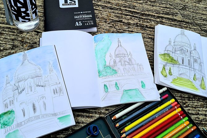 Drawing workshop / creative notebook during an unusual walk in Montmartre - Au Lapin Agile beside the vineyards
