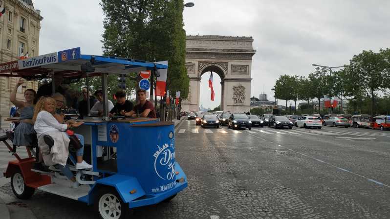 Paris: Beer Bike Bar With Drinks Included - Foch Garden and the Arc de Triomphe
