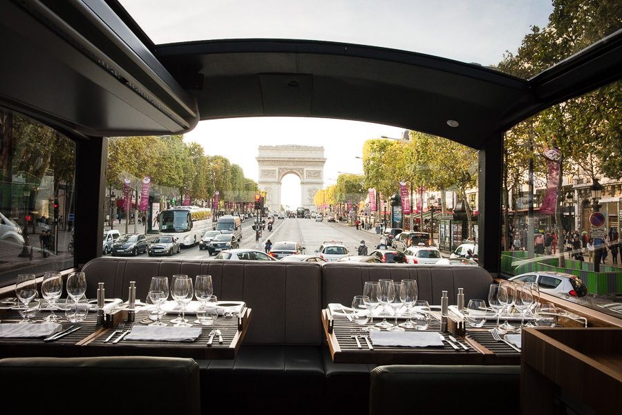 Paris: Bustronome Gourmet Lunch Tour on a Glass-Roof Bus - Paris landmarks seen from the upper deck