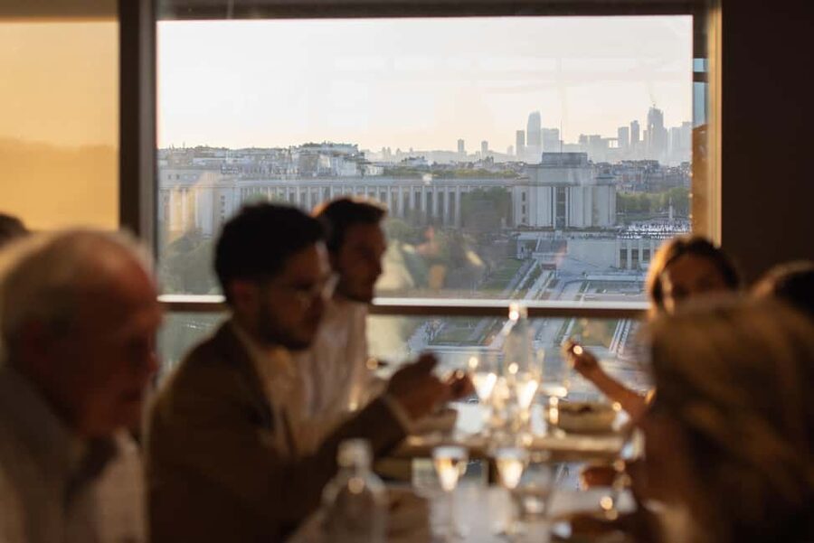Paris: Early Dinner at Madame Brasserie in the Eiffel Tower - Arriving between the Eiffel Tower pillars