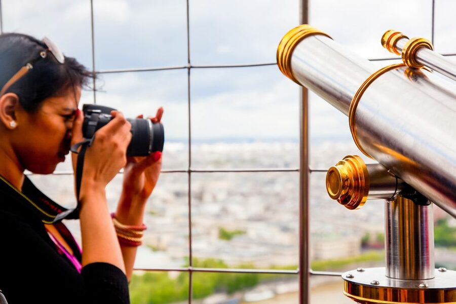 Paris: Eiffel Tower Stairs Climb to Level 2 & Summit Option - First floor: the glass floor at 57 meters