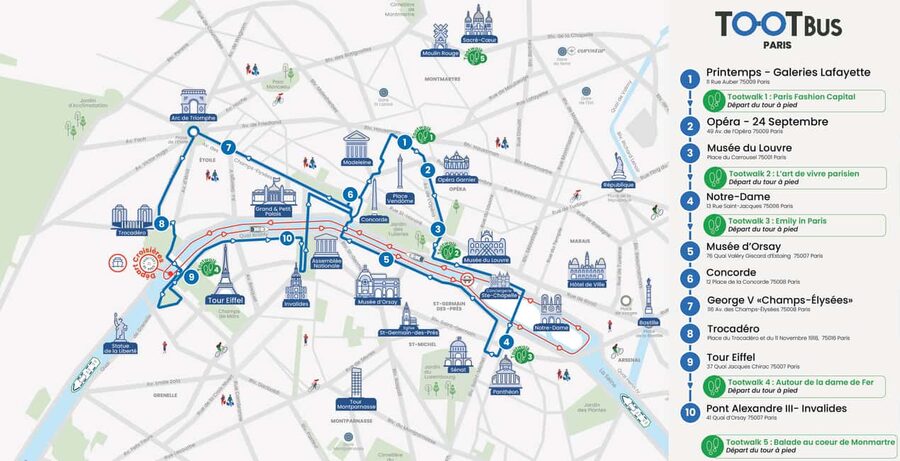 Paris: Hop-on Hop-off Bus Tour & Seine Cruise Bundle Tour - Stop 1: Opera and the Grands Magasins