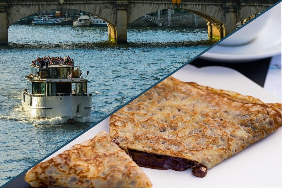 Paris: Live Guided Cruise with Crepe and Soft Drink - The route from the Eiffel Tower to Île Saint-Louis