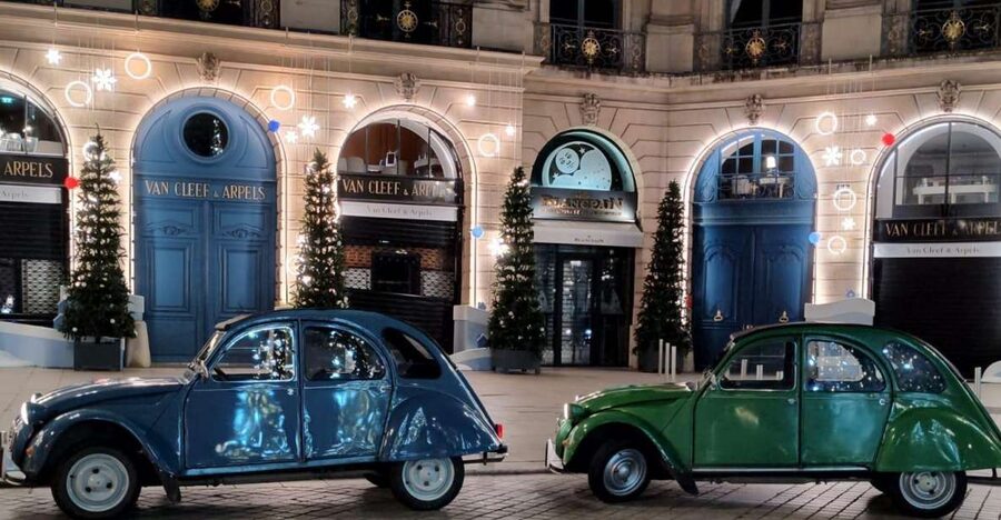 Paris: Private Christmas Lights Tour by Citroën 2CV - The Champs de Mars photo stop