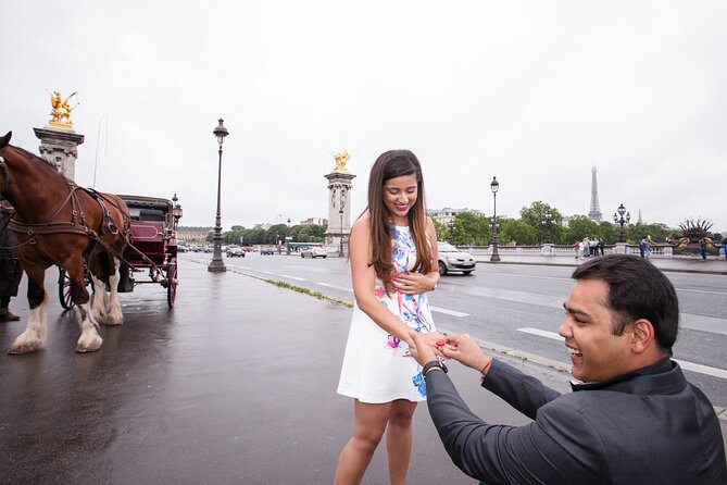 Paris Private Romantic Horse & Carriage Ride - Champagne, blankets, and rainy skies