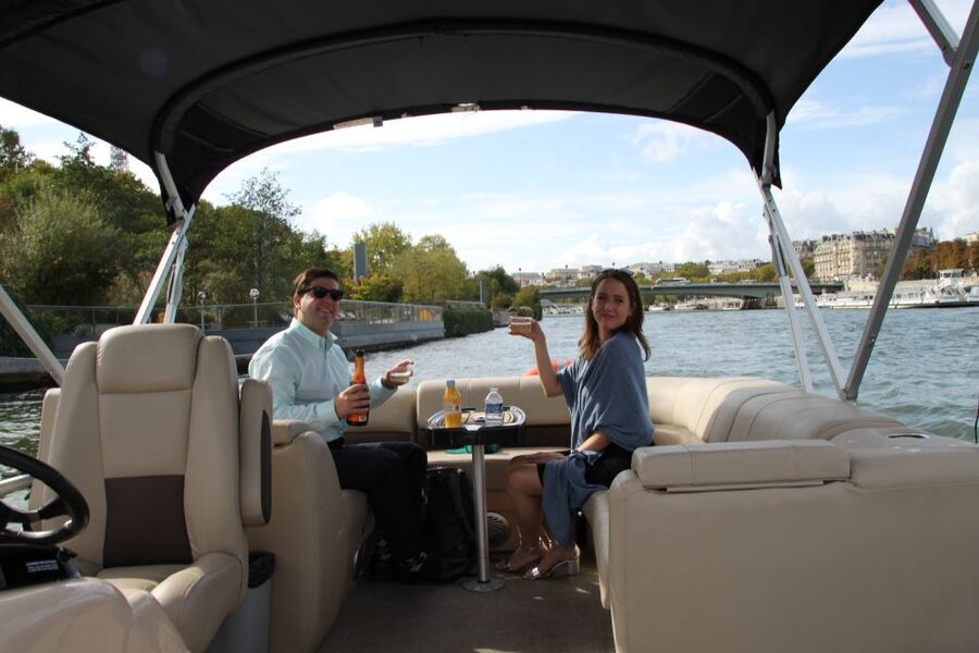 Paris: Seine River Private Guided Pontoon Boat Cruise - Food, drinks, music, and the right mood