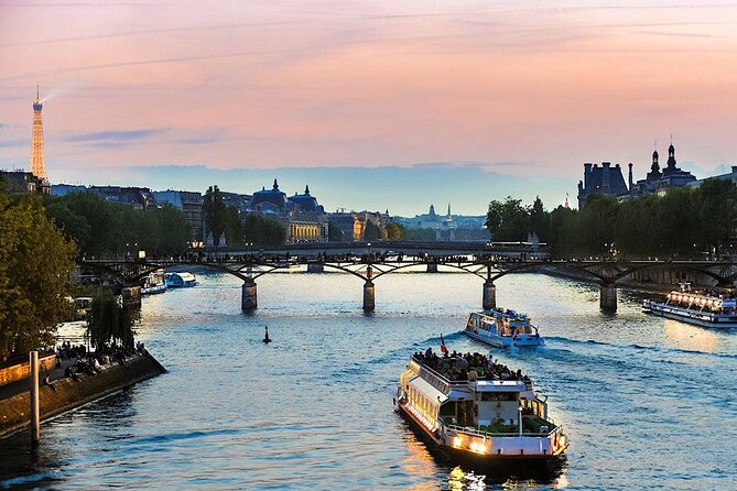Paris: Seine River Sightseeing Sunset Cruise with Champagne - Pont Alexandre III and the golden dome of Les Invalides