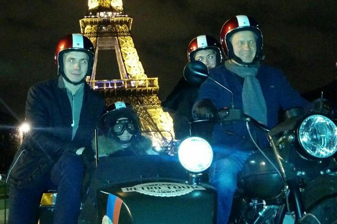 Paris Vintage Tour by Night on a Sidecar with Champagne - The Arc de Triomphe and Champs-Élysées