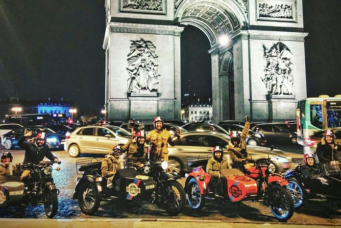 Paris Vintage Tour by Night on a Sidecar with Champagne - Champagne beside the Eiffel Tower