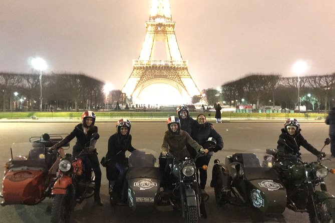Paris Vintage Tour by Night on a Sidecar with Champagne - The Louvre, Place Vendôme, and the covered passages