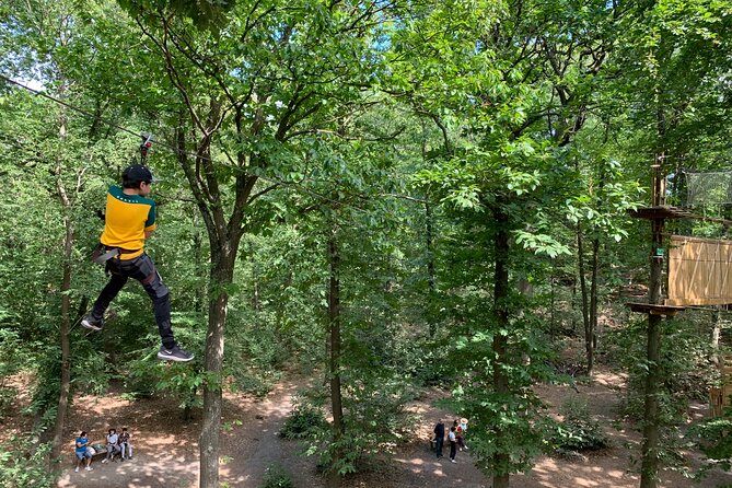 Tree Top Adventure in Forest of Meudon - Getting fitted and learning the safety system